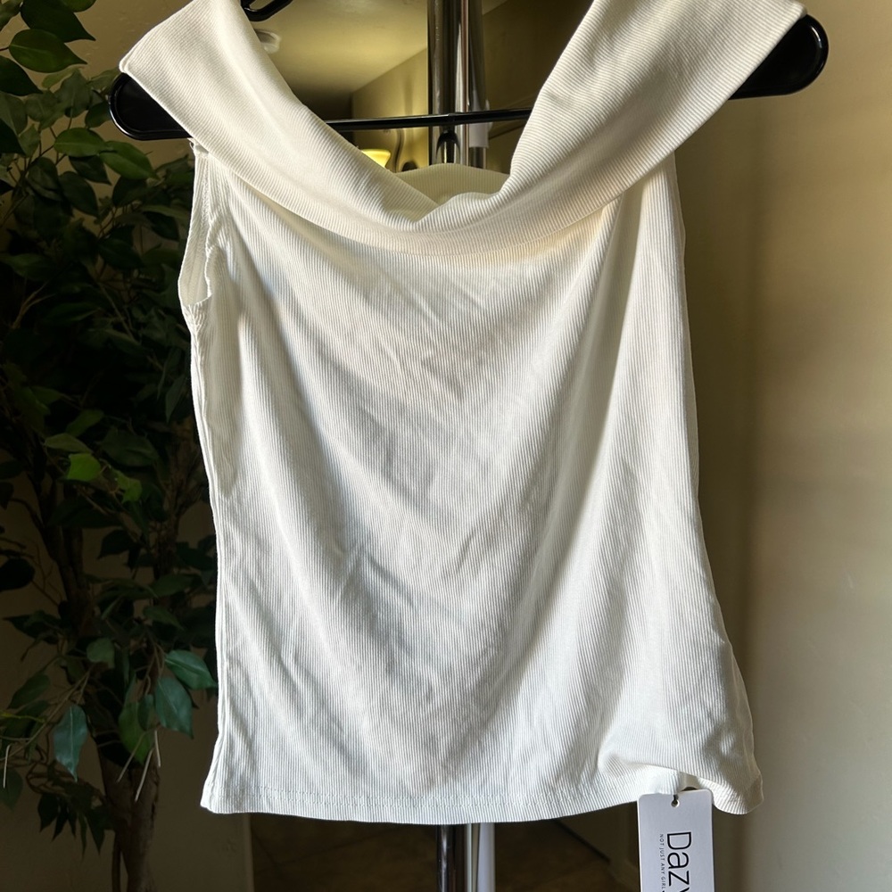 Dazzle White Off-Shoulder Women's Blouse